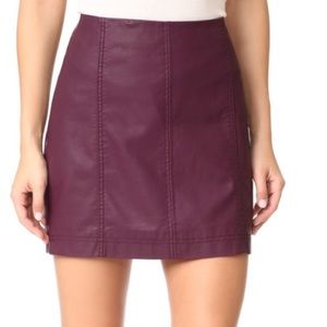 Dark Purple Free People leather skirt